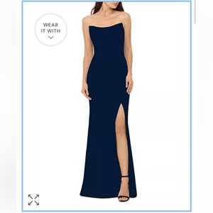 AQUA strapless gown, navy, size 8 - worn once